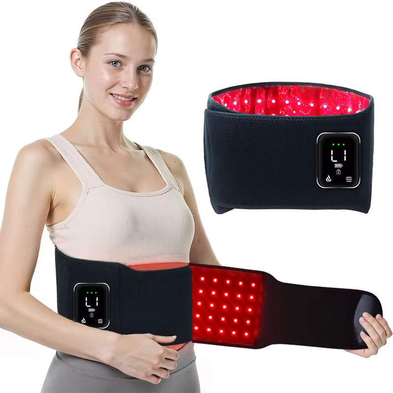 Portable Rechargeable 5000 mAh Lower Back Pain Led Red Infrared Light Therapy Wrap Belt For Body