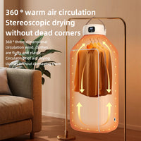 Portable Electric Dryer Multifunctional Dryer Foldable Timed Fast Drying Low-noise Warm Air Heating Clothing Care Mini Dryer