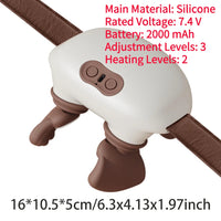 Bionic Neck Shoulder Massager Heated Back Massagers Electric Kneading Muscles Massage Pillow Neck Supplies Gifts For Friends