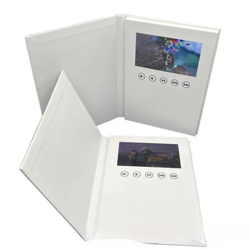 7-inch White Hardcover Video Brochure Card