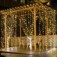 3M 300 LED Curtain String Lights with Remote, 8 Modes, IP44 Waterproof