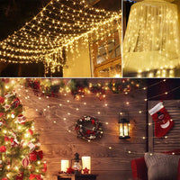 3M 300 LED Curtain String Lights with Remote, 8 Modes, IP44 Waterproof
